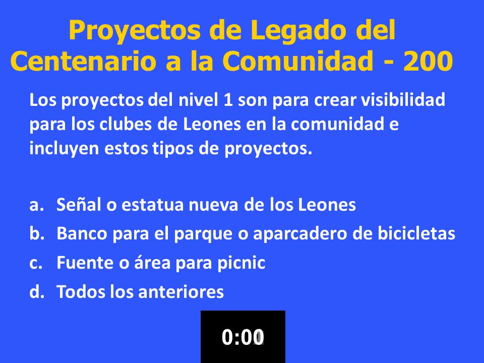 Proyectos de Legado del Centenario a la Comunidad - 200