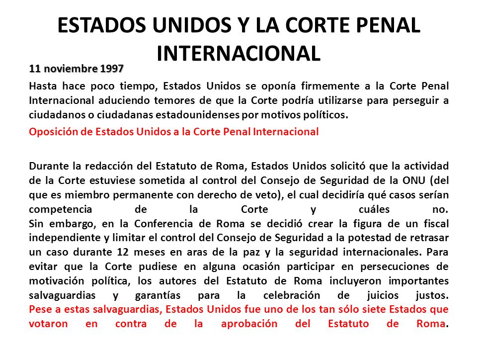 Estados Unidos y la Corte Penal Internacional