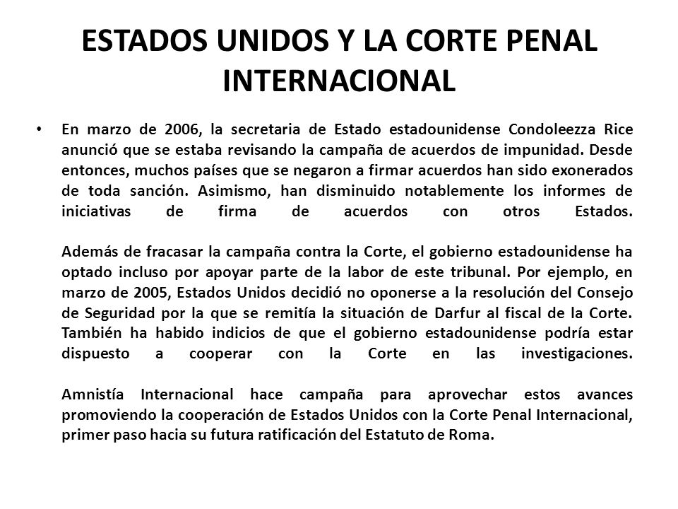Estados Unidos y la Corte Penal Internacional