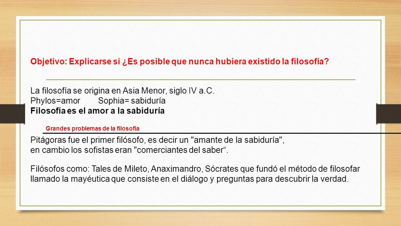 La filosofía se origina en Asia Menor, siglo IV a.C.