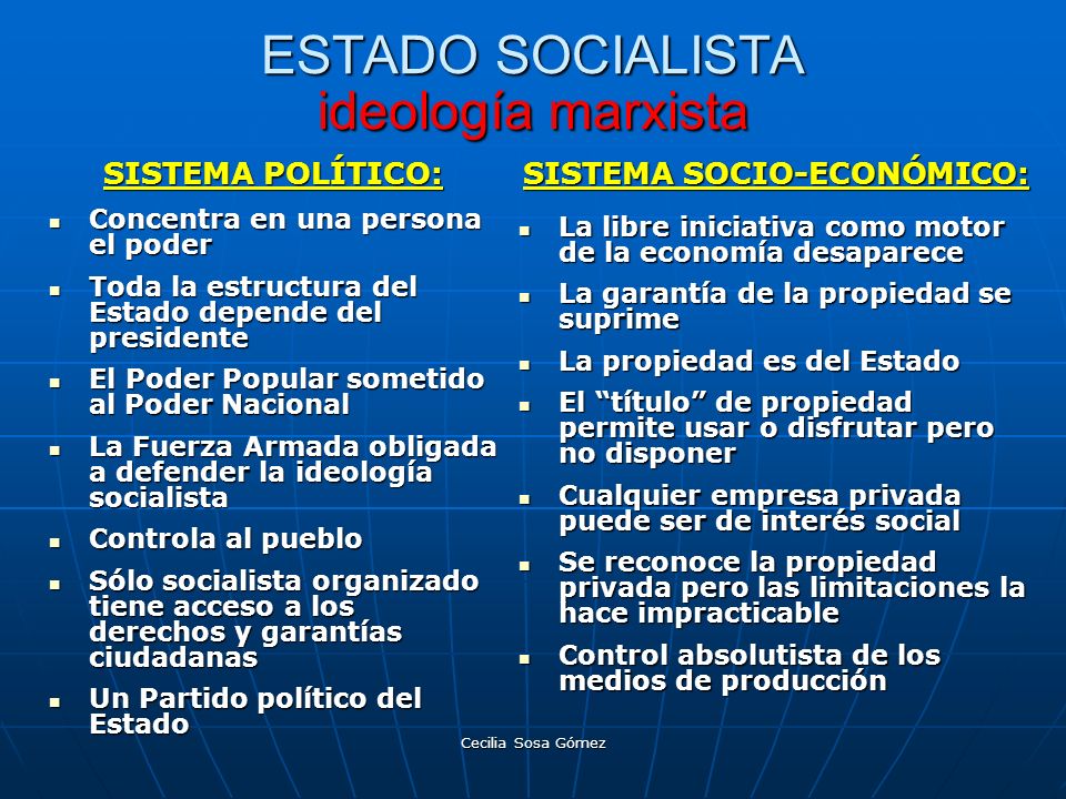 ESTADO SOCIALISTA ideología marxista