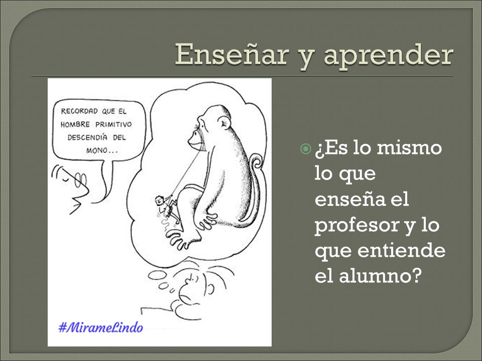 Enseñar y aprender ¿Es lo mismo lo que enseña el profesor y lo que entiende el alumno