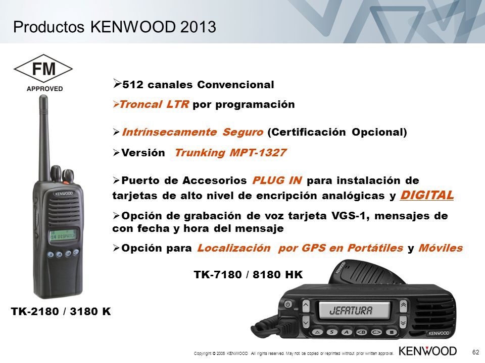 Productos KENWOOD 2013 TK-7180 / 8180 HK TK-2180 / 3180 K