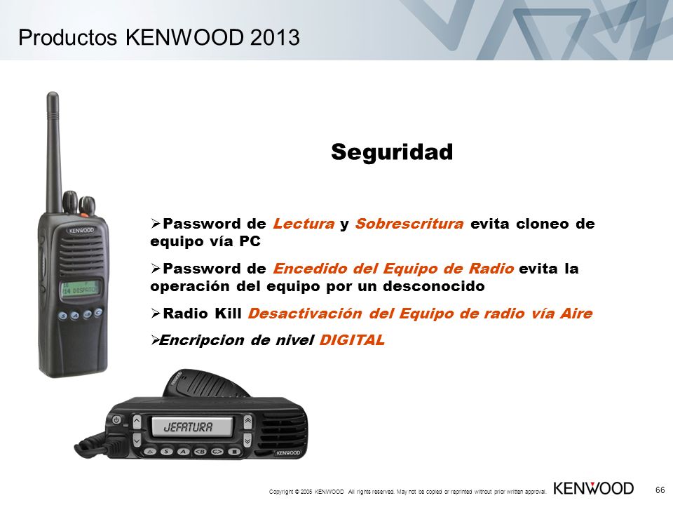Productos KENWOOD 2013 Seguridad