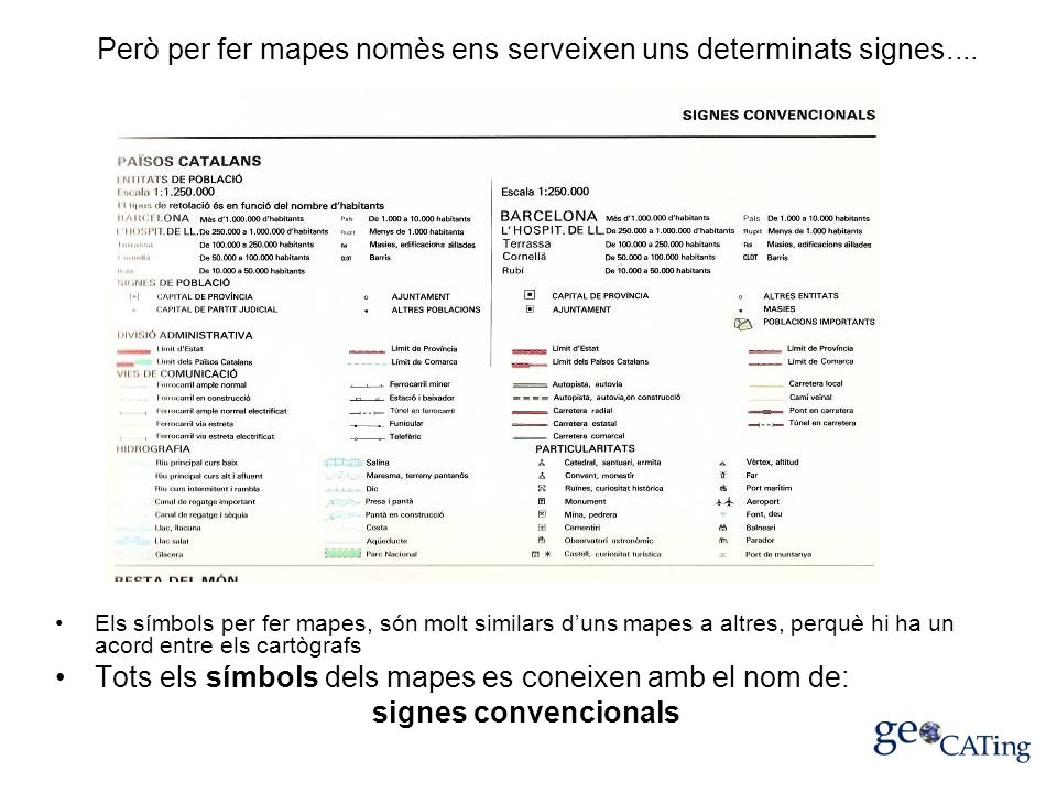 Però per fer mapes nomès ens serveixen uns determinats signes....