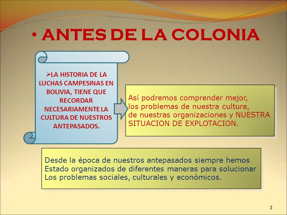 ANTES DE LA COLONIA LA HISTORIA DE LA LUCHAS CAMPESINAS EN BOLIVIA, TIENE QUE RECORDAR NECESARIAMENTE LA CULTURA DE NUESTROS ANTEPASADOS.