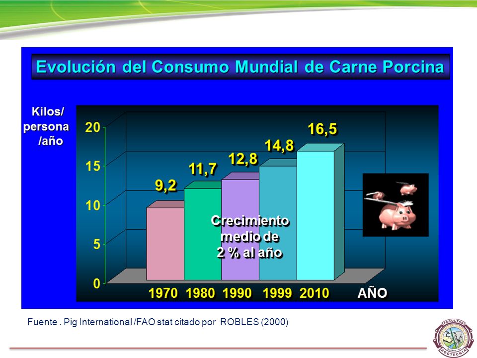 Fuente . Pig International /FAO stat citado por ROBLES (2000)