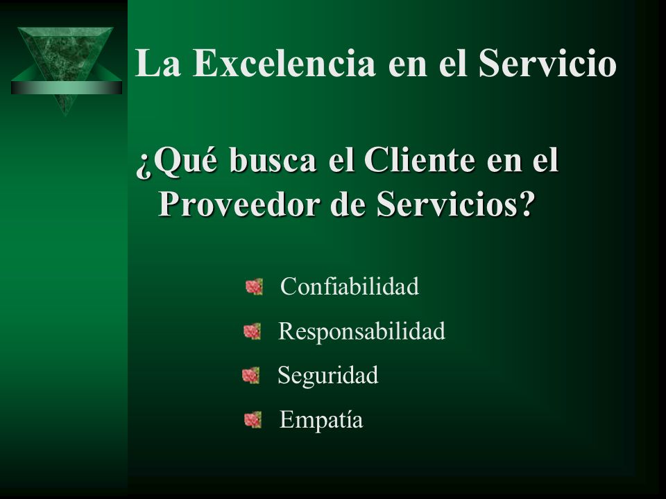 ¿Qué busca el Cliente en el Proveedor de Servicios