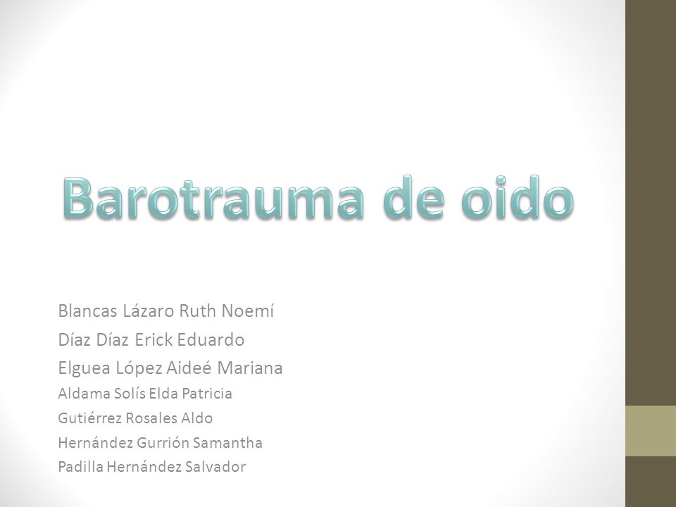Barotrauma de oido Blancas Lázaro Ruth Noemí Díaz Díaz Erick Eduardo