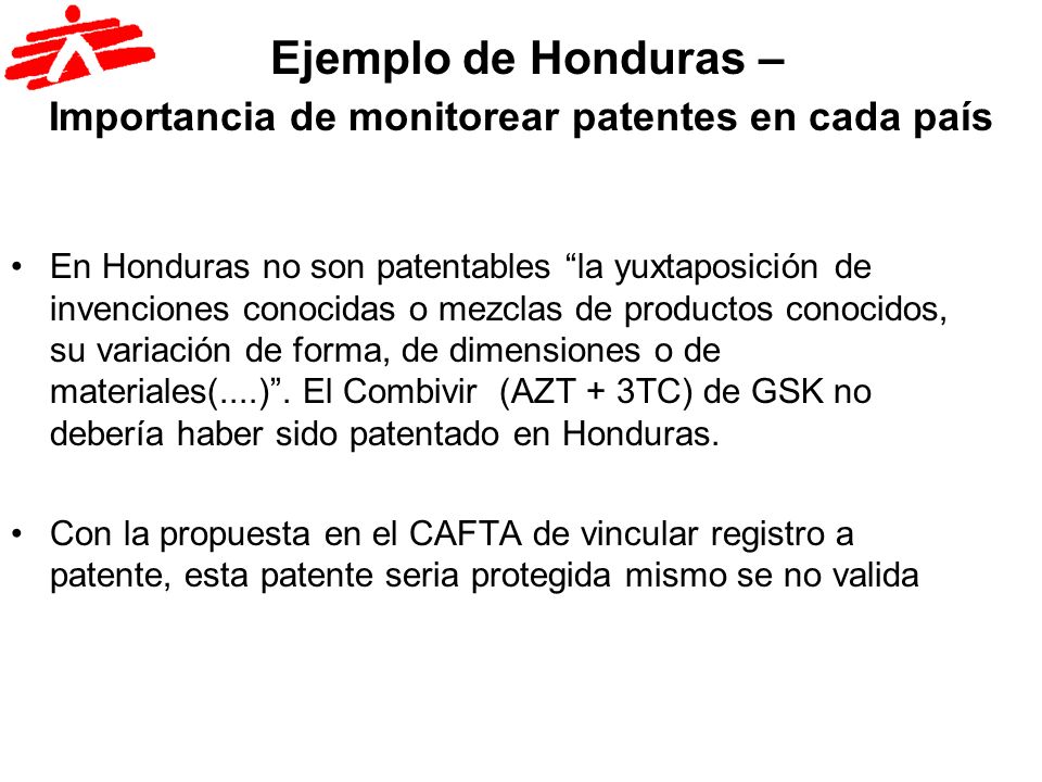 Ejemplo de Honduras – Importancia de monitorear patentes en cada país