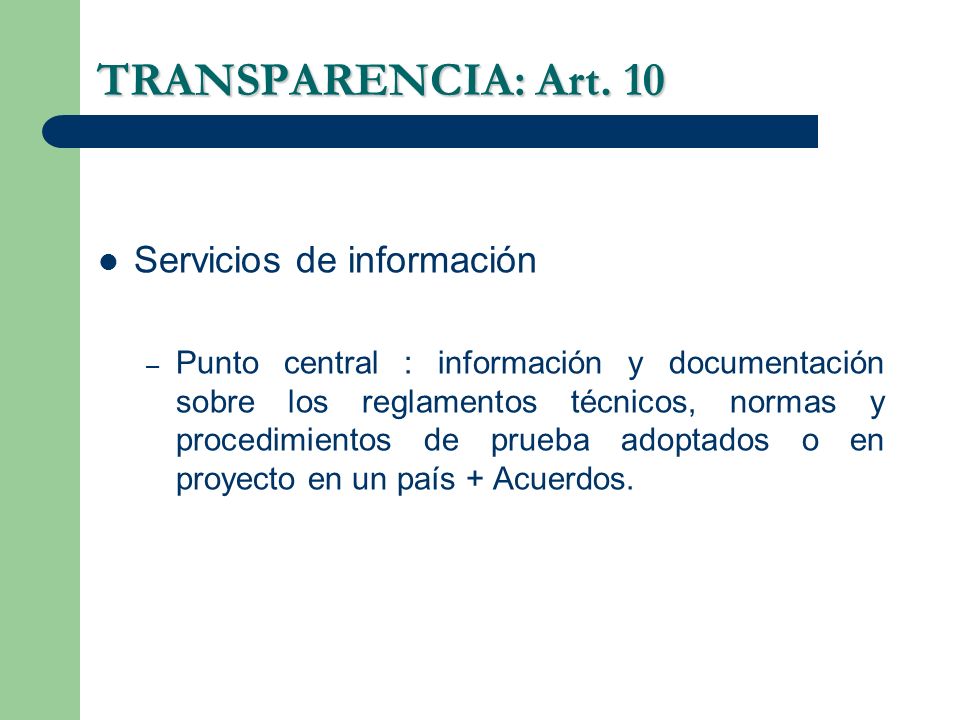 TRANSPARENCIA: Art. 10 Servicios de información