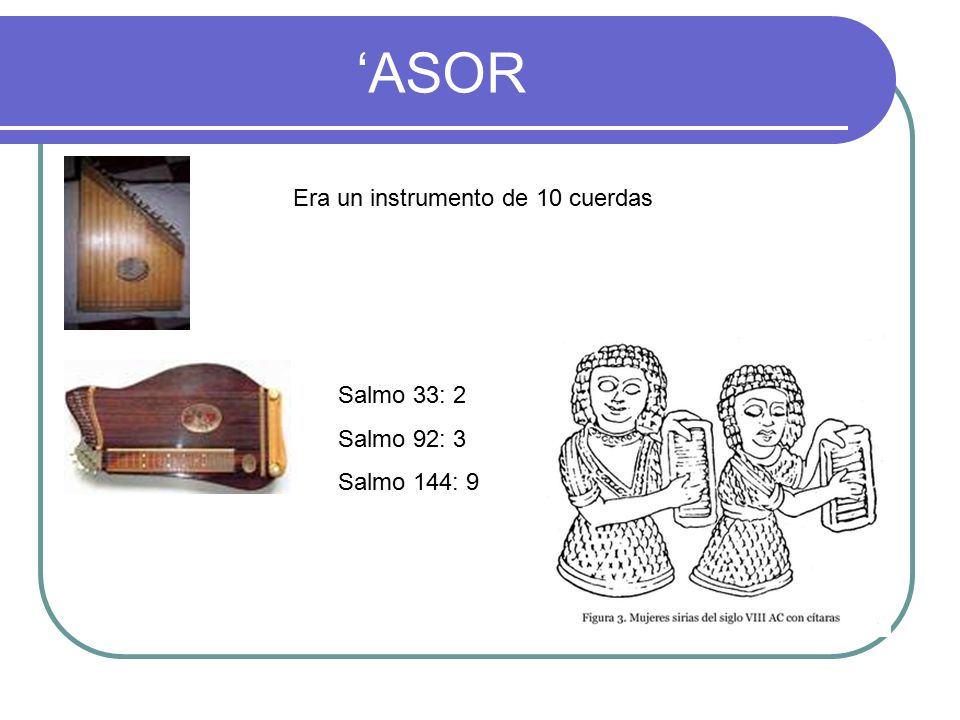 ‘ASOR Era un instrumento de 10 cuerdas Salmo 33: 2 Salmo 92: 3