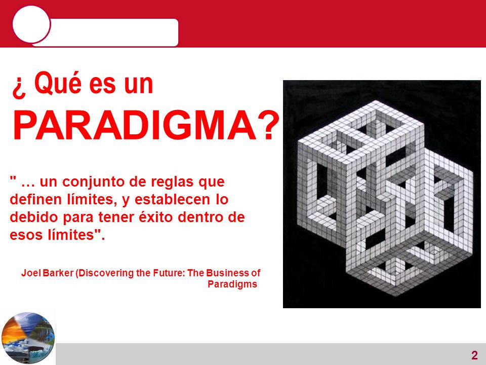 ¿ Qué es un PARADIGMA … un conjunto de reglas que definen límites, y establecen lo debido para tener éxito dentro de esos límites .