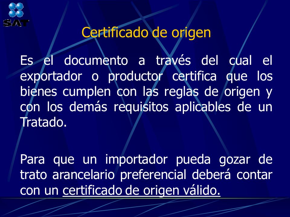 Certificado de origen