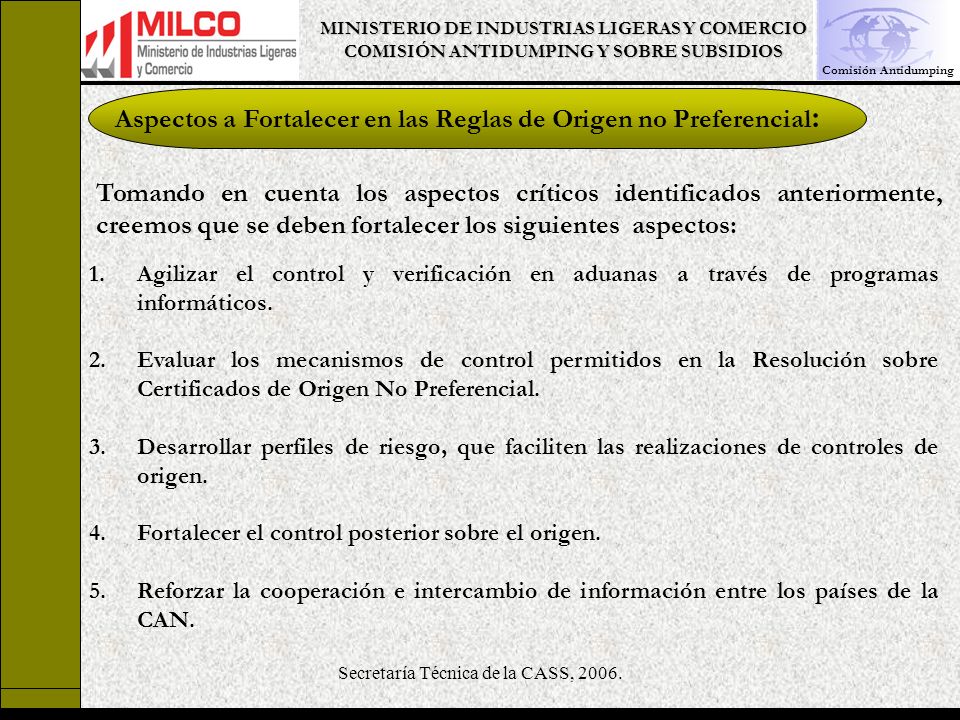 Secretaría Técnica de la CASS, 2006.