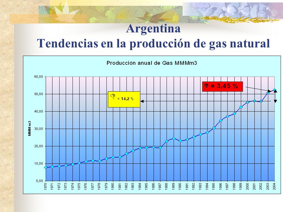 Argentina Tendencias en la producción de gas natural