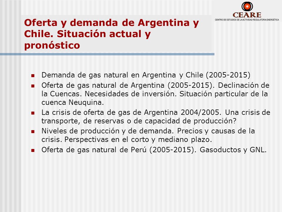 Oferta y demanda de Argentina y Chile. Situación actual y pronóstico