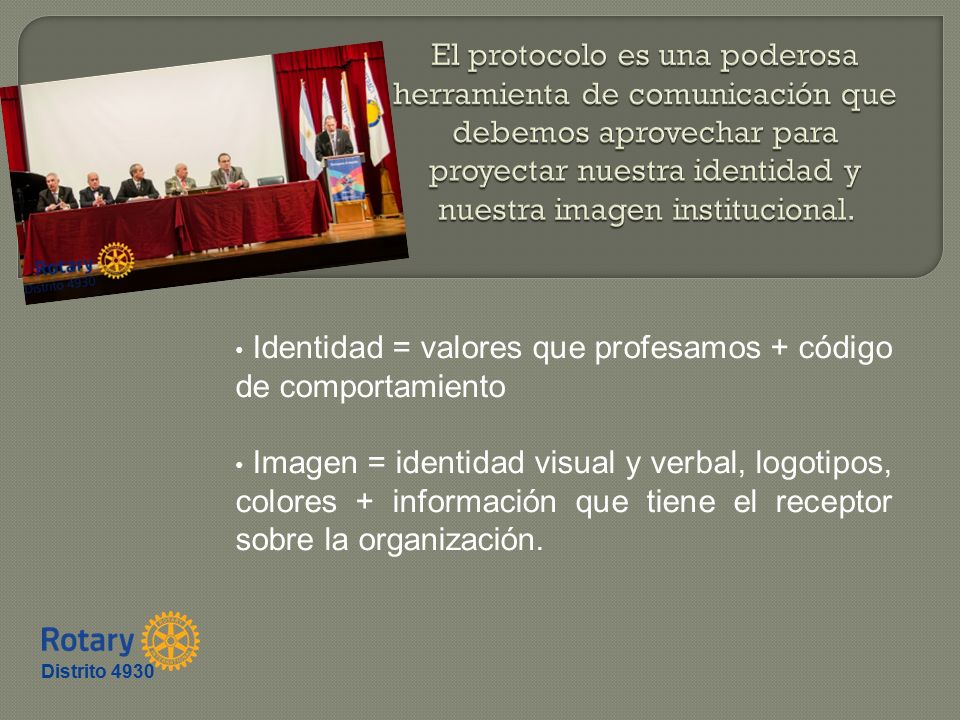 Identidad = valores que profesamos + código de comportamiento