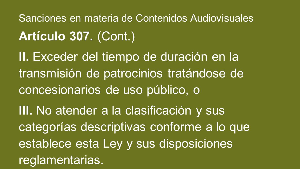 Sanciones en materia de Contenidos Audiovisuales