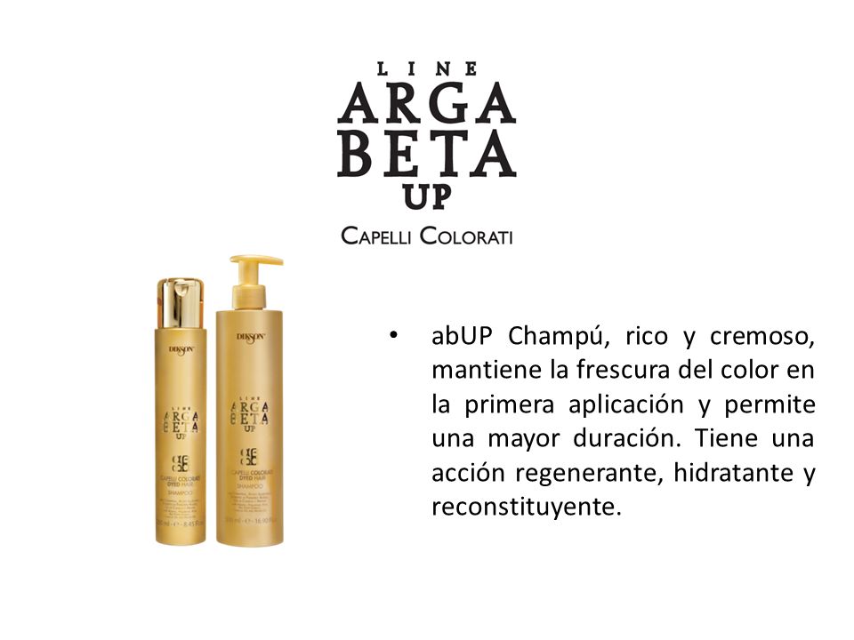 abUP Champú, rico y cremoso, mantiene la frescura del color en la primera aplicación y permite una mayor duración.
