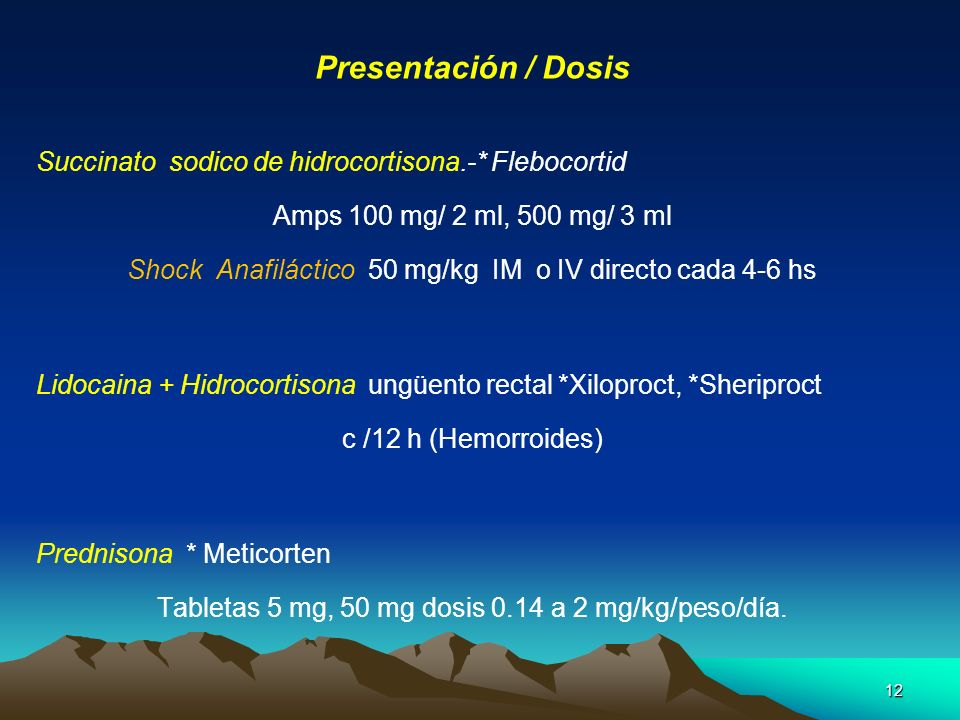 Presentación / Dosis Succinato sodico de hidrocortisona.-* Flebocortid