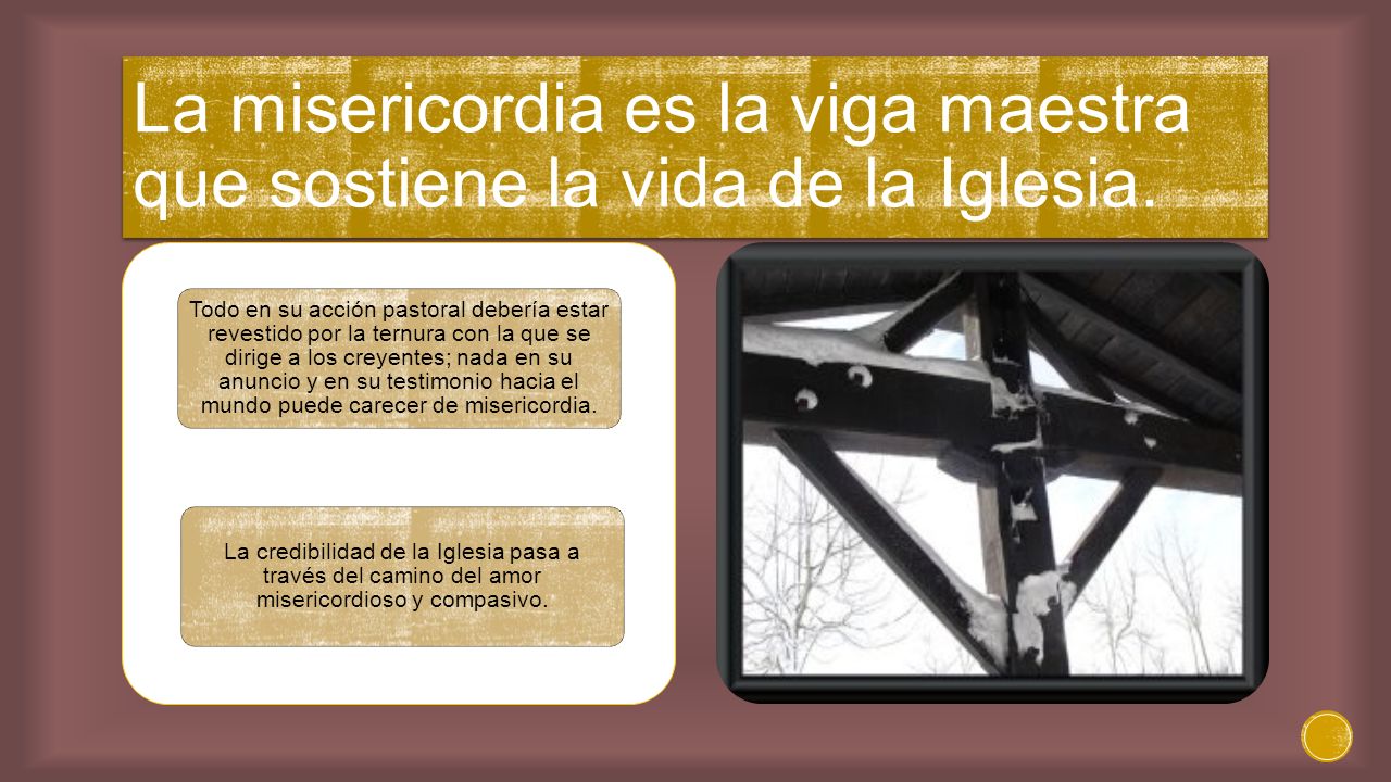 La misericordia es la viga maestra que sostiene la vida de la Iglesia.