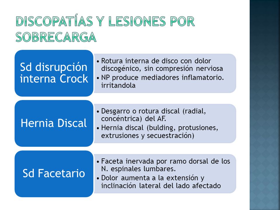 Discopatías y lesiones por sobrecarga