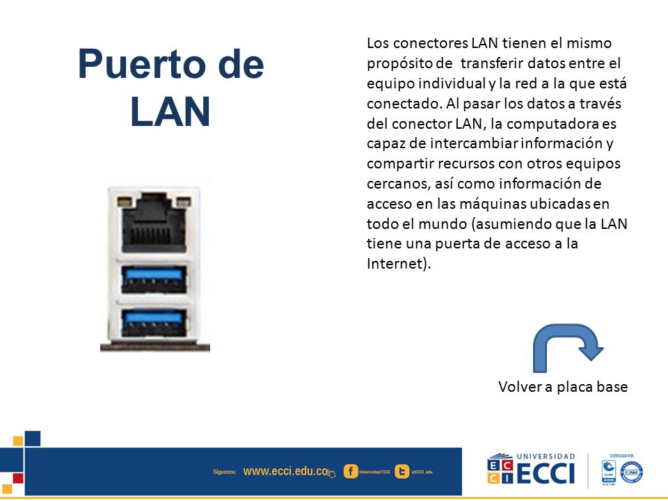 Los conectores LAN tienen el mismo propósito de transferir datos entre el equipo individual y la red a la que está conectado. Al pasar los datos a través del conector LAN, la computadora es capaz de intercambiar información y compartir recursos con otros equipos cercanos, así como información de acceso en las máquinas ubicadas en todo el mundo (asumiendo que la LAN tiene una puerta de acceso a la Internet).