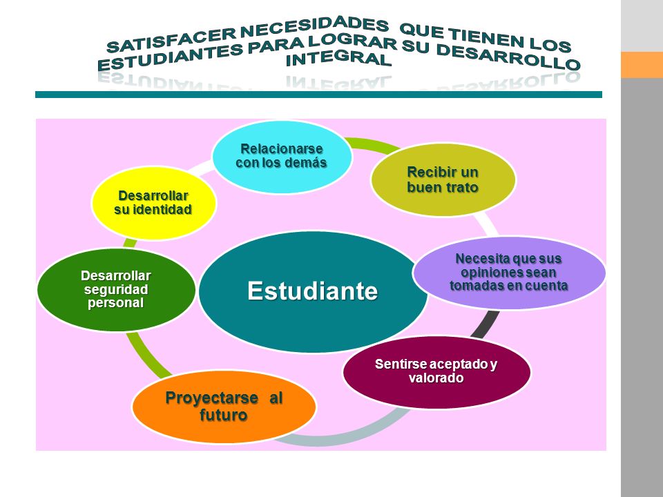 satisfacer necesidades que tienen los estudiantes para lograr su desarrollo integral