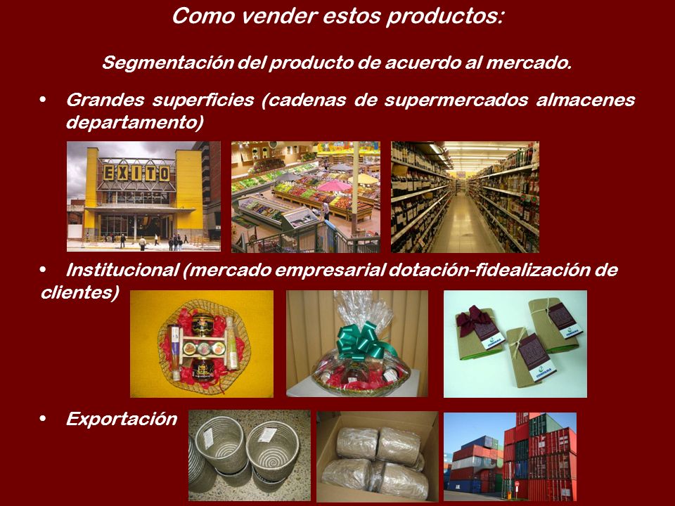 Como vender estos productos: