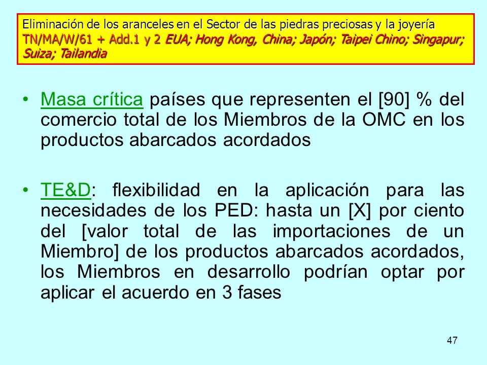 Eliminación de los aranceles en el Sector de las piedras preciosas y la joyería