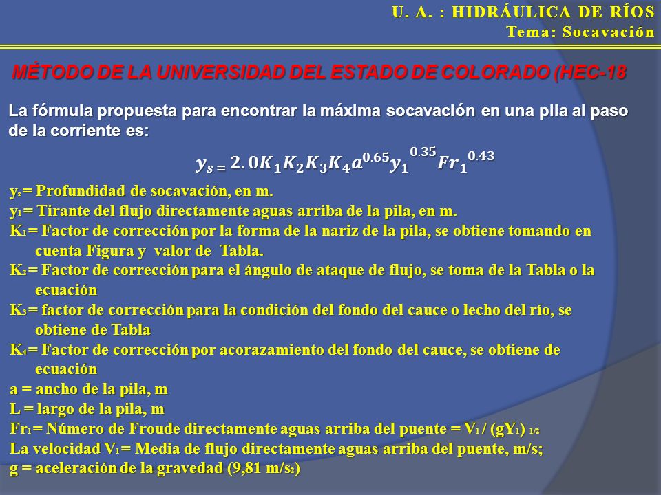 MÉTODO DE LA UNIVERSIDAD DEL ESTADO DE COLORADO (HEC-18