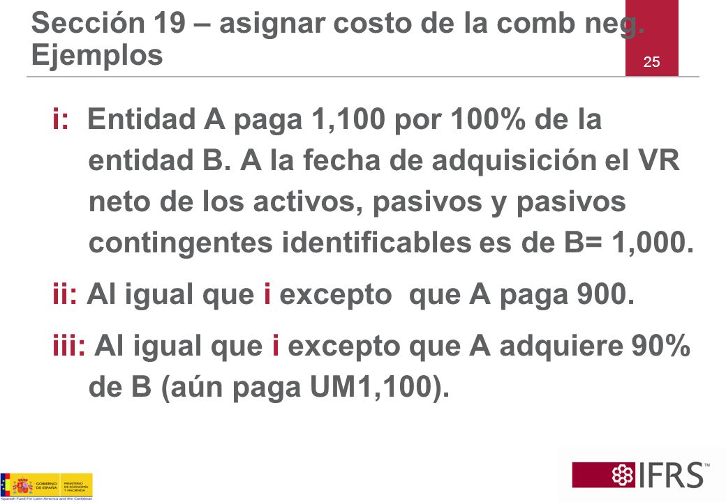 Sección 19 – asignar costo de la comb neg. Ejemplos