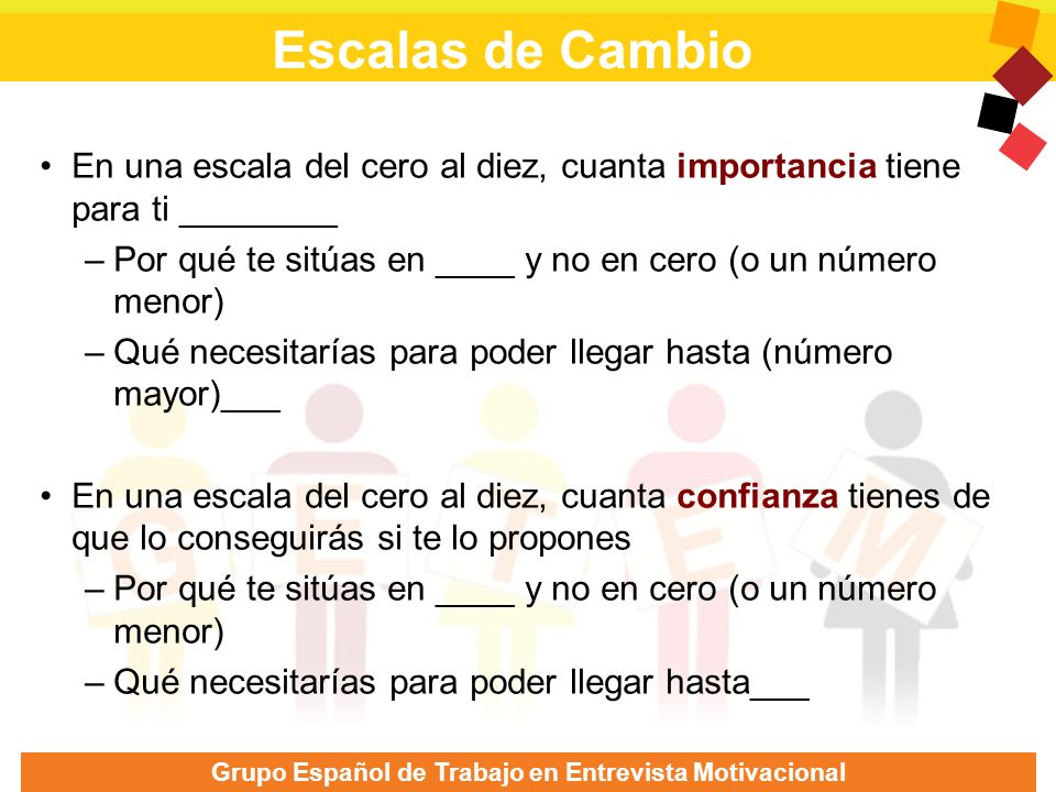 Escalas de Cambio En una escala del cero al diez, cuanta importancia tiene para ti ________.
