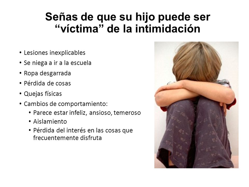 Señas de que su hijo puede ser víctima de la intimidación