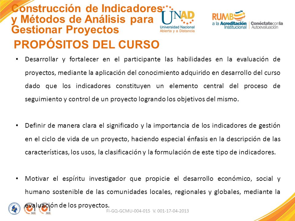Construcción de Indicadores y Métodos de Análisis para Gestionar Proyectos