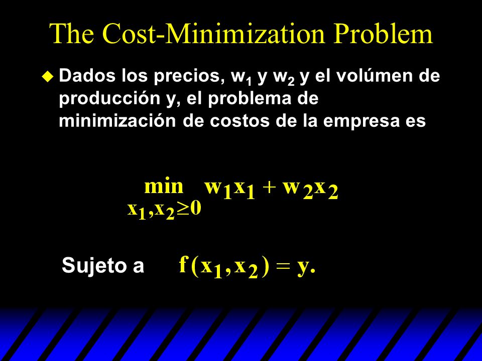 The Cost-Minimization Problem