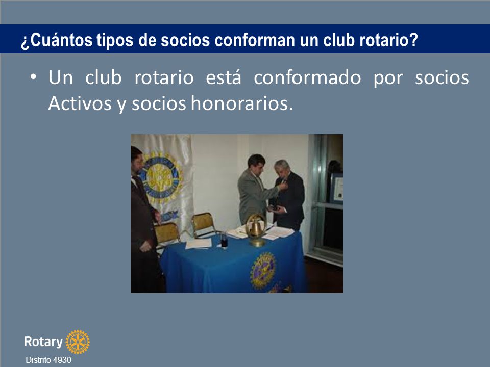 ¿Cuántos tipos de socios conforman un club rotario