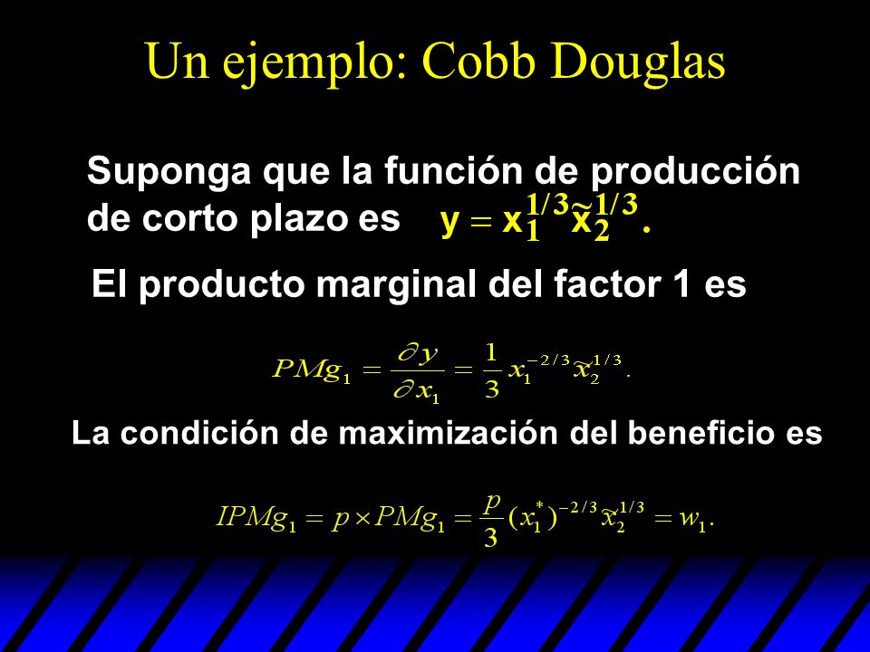 Un ejemplo: Cobb Douglas