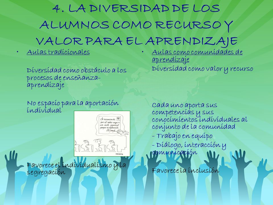 4. LA DIVERSIDAD DE LOS ALUMNOS COMO RECURSO Y VALOR PARA EL APRENDIZAJE
