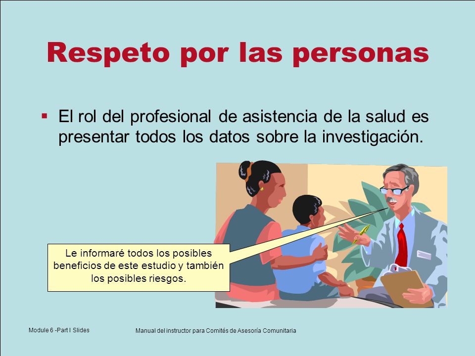 Manual del instructor para Comités de Asesoría Comunitaria