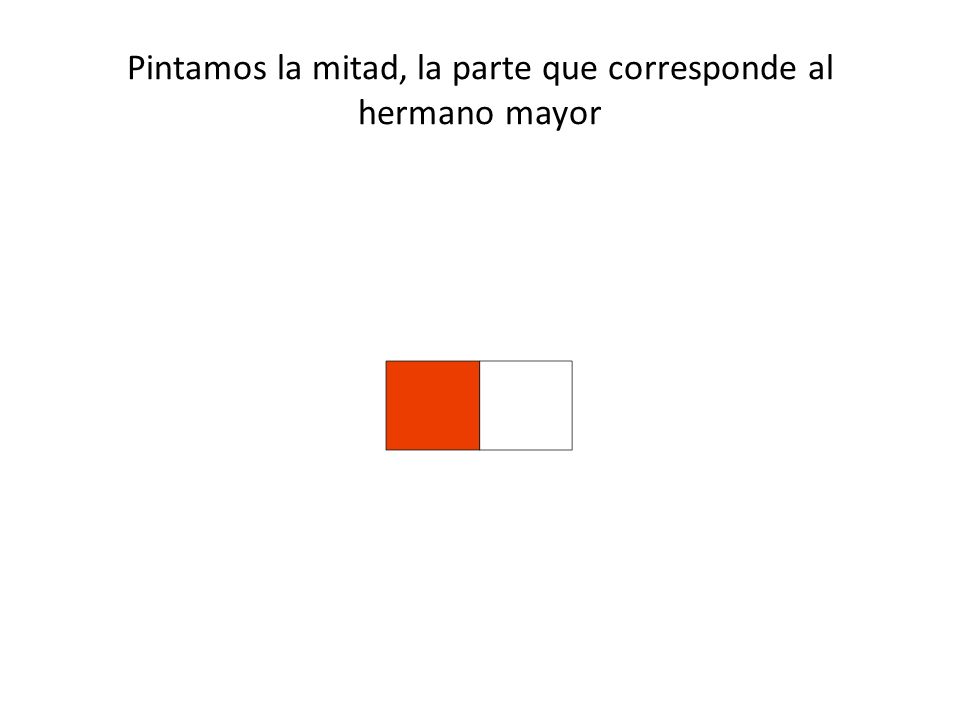 Pintamos la mitad, la parte que corresponde al hermano mayor