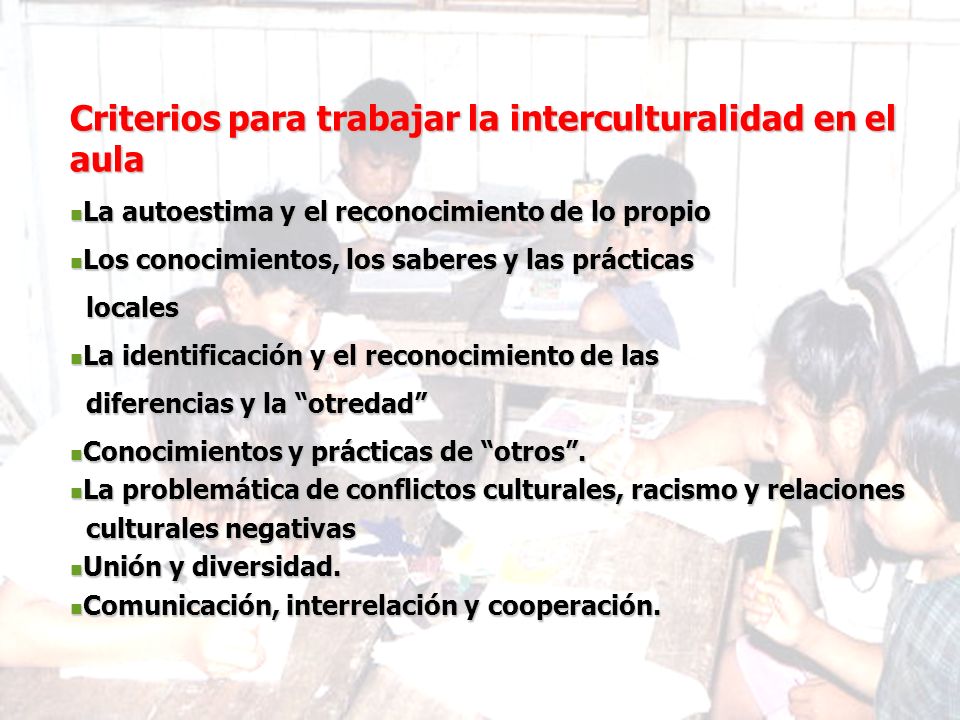 Criterios para trabajar la interculturalidad en el aula