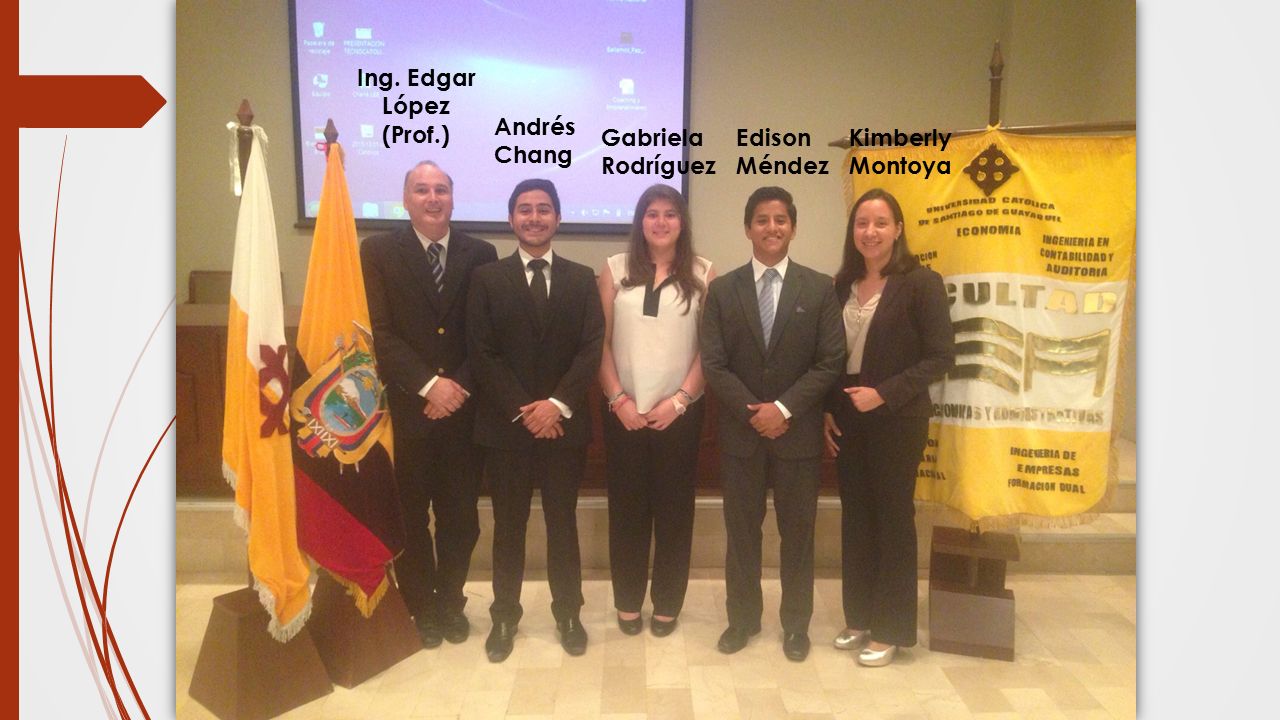 Ing. Edgar López (Prof.) Andrés Chang Gabriela Rodríguez Edison Méndez Kimberly Montoya