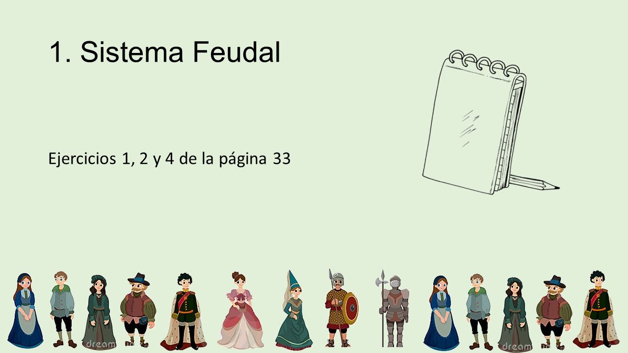 1. Sistema Feudal Ejercicios 1, 2 y 4 de la página 33