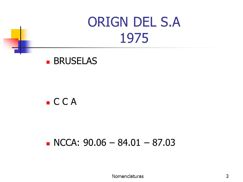 ORIGN DEL S.A 1975 BRUSELAS C C A NCCA: – – 87.03