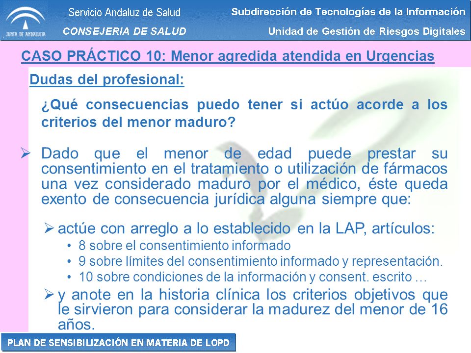 actúe con arreglo a lo establecido en la LAP, artículos:
