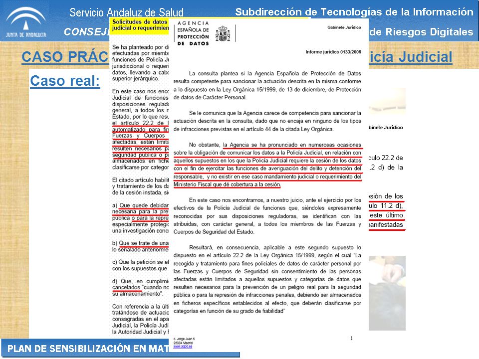 CASO PRÁCTICO 11: Solicitud de datos por la Policía Judicial