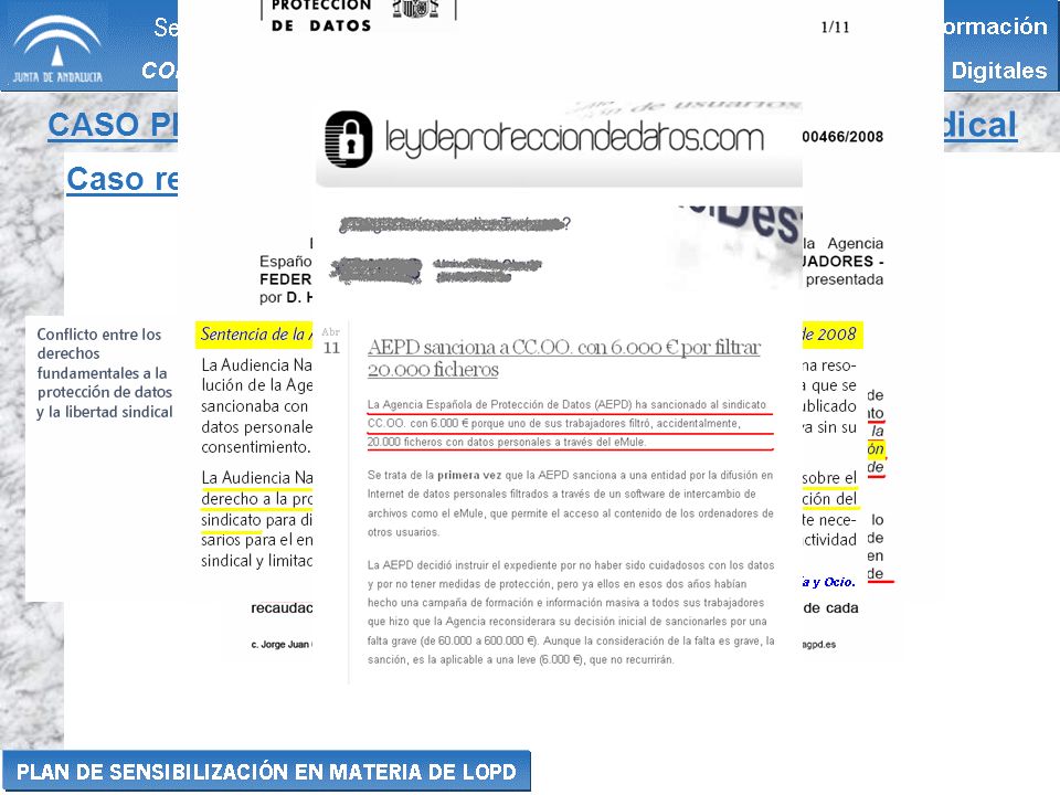 CASO PRÁCTICO 12: Cesión de datos a la Sección Sindical