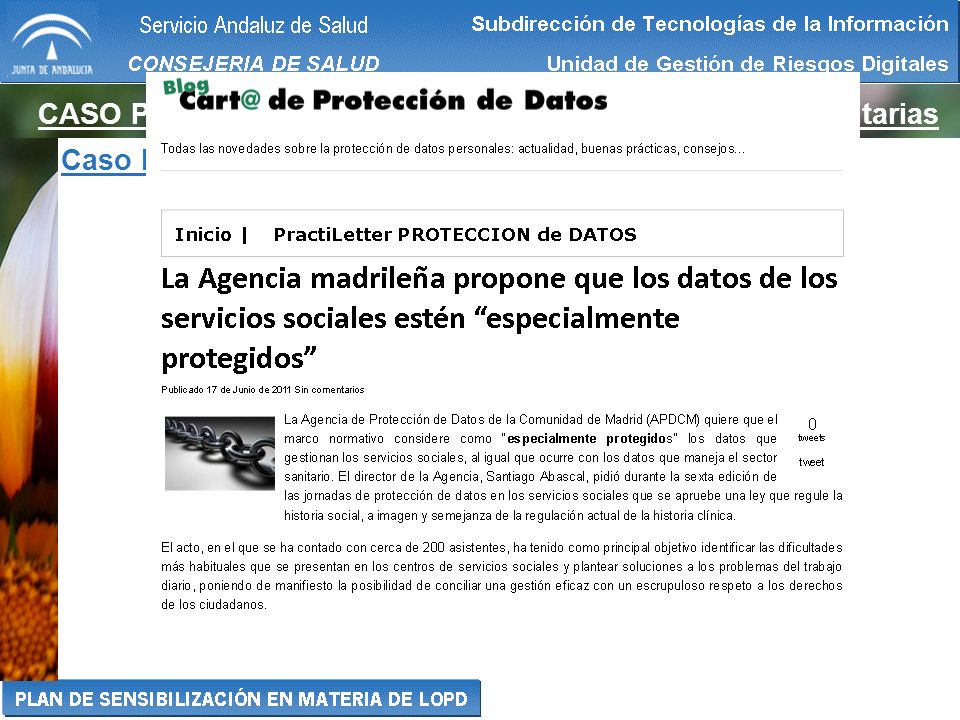 CASO PRÁCTICO 14: La Hª Social en las Instituciones Sanitarias